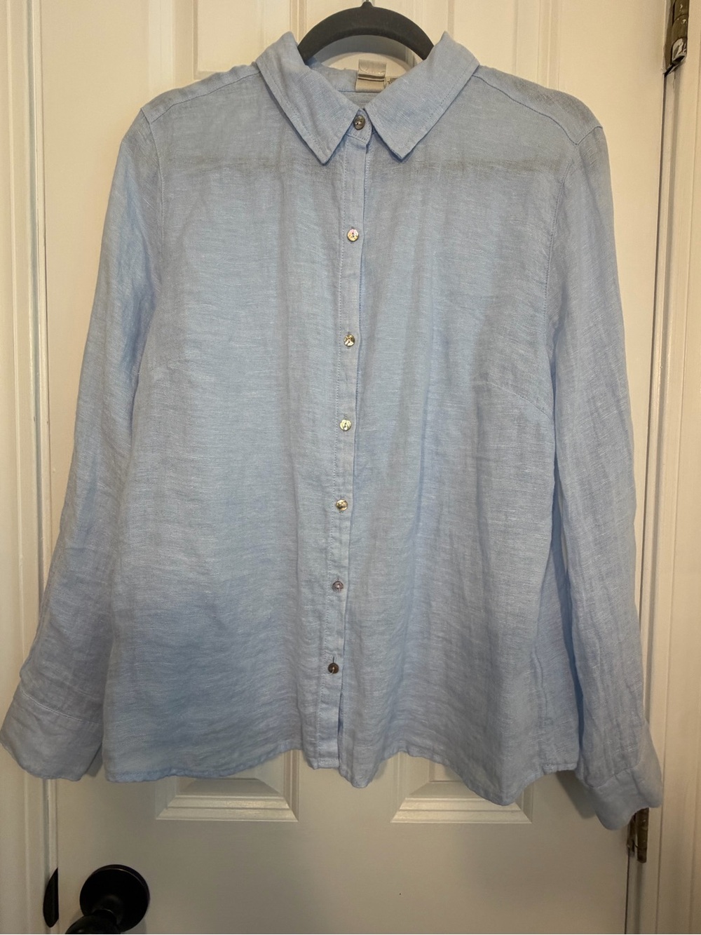 Joie 100% Linen Button Front Shirt | Women’s Medium | Light Blue | Long Sleeve